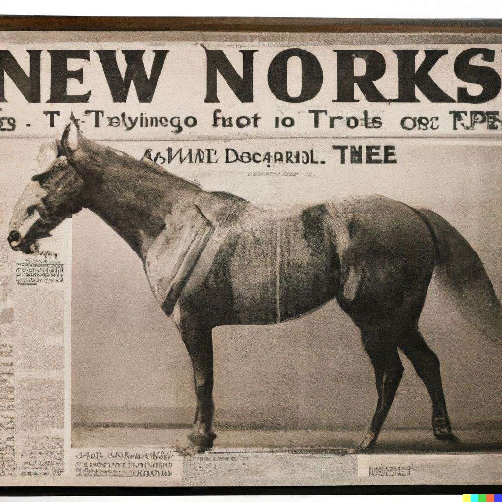 a horse, front page of The New York Times, 1960
